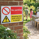 No Parking Safety Sign – 600mm x 450mm – Rigid Plastic – Indoor/Outdoor Use