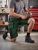Premium Stretch Slim Fit Work Shorts with Holster Pockets for Comfort and Mobility in Forest Green and Black