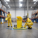 240L Heavy Duty Chemical Spill Kit in Yellow Wheelie Bin