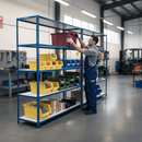 Premium Industrial Shelving Unit - 2440mm High - 200kg Capacity - Melamine - Blue Finish