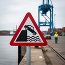 Professional Post Mounted Quayside or River Bank Warning Sign - 450mm to 1500mm Options Available