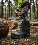 Premium Heavy Duty Forestry Chainsaw Boot with Steel Toe Cap and Anti-Vibration Outsole for Ultimate Protection