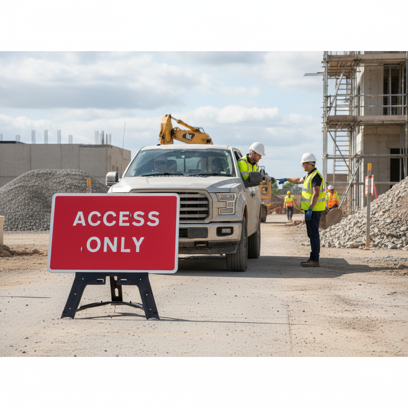 Professional Access Only Sign Kit with Reflective 1050x750mm Face and