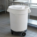 Round Polyethylene Container 166L with Ribbed Base and Handles