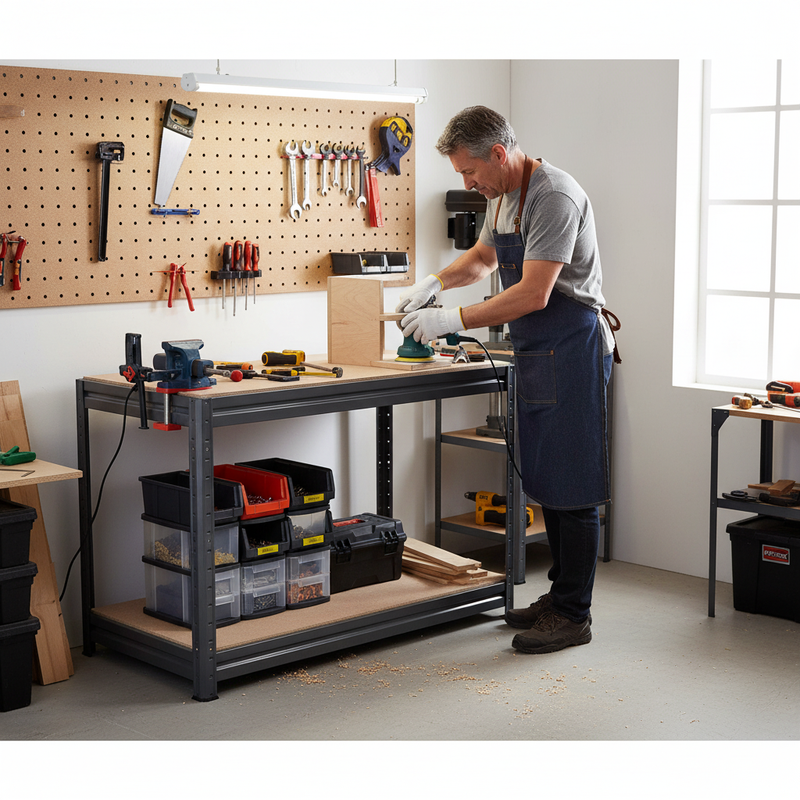 Premium Heavy Duty Workbench - 870mm High - 600kg Capacity - Grey