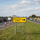 Premium Quick Fit Diverted Traffic Arrow Right Sign 1050x450mm with High-Quality Reflective Material for Maximum Visibility
