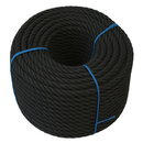 10mm Black Polypropylene Rope 3 Strand - 100m Heavy-Duty Coil