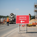 Premium Quick Fit Traffic Sign - Left Arrow Directional Sign for Work Zones, 1050x750mm Safety Signage