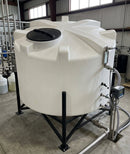 3000L Conical Storage Tank, 15° Cone, 620mm Lid, 2in Drain