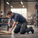 Professional Stretch Slim Fit Work Trousers with Holster Pockets and Durability Features