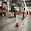 Premium Fixed Delineating Post with Reflective Sleeve for Traffic Control, Easy Installation and High Visibility