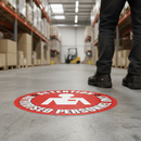 Premium Self-Adhesive Floor Sign for Authorized Personnel Only - Slip Resistant, Durable, and High Visibility 430mm Diameter