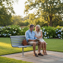 Premium Outdoor Steel Bench Seat with Back, Galvanised and Powder Coated Options, Ideal for Public Spaces