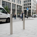 Premium Semi-Domed Top Stainless Steel Bollard - 750mm Overall Height for Security and Aesthetic Appeal