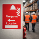 Fire Point Location Signs – Arrow Left – Safety Signage – Industrial Use