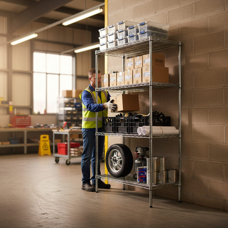 Premium Chrome Wire Shelving Unit - 1625mm High - 300kg Capacity