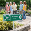 Assembly Point Left Verge Sign – 450mm x 150mm – 2mm Aluminium – Outdoor Safety