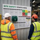 Construction Site Safety Notice Board – 1600mm x 1250mm – Rigid Plastic – Industrial Use
