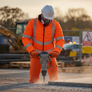 High-Performance Hi-Vis Orange Puffer Jacket for Safety and Warmth