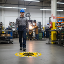 Premium Self-Adhesive Floor Sign for Eye Protection with Slip-Resistant Vinyl and High Visibility Graphics - 430mm Diameter