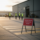 Premium Pedestrian Crossing Point Sign - Heavy Duty Metal, 600x450mm, Chapter 8 Compliant