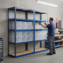 Premium Shelving Units with 8x 33.5L Storage Boxes - 2130mm High