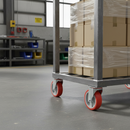 200mm Heavy Duty Swivel Plate Castor with Red Polyurethane Wheels