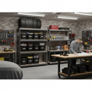 2x Premium Heavy Duty Shelving - 1600mm High - Grey with 8x 37L Plastic Storage Boxes