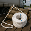 8mm White Polypropylene 3-strand Rope - 220m Heavy-Duty Coil