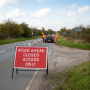 Premium Road Ahead Closed Access Only Sign - 1050x750mm Metal Construction with Engineer Grade Retroreflective Face
