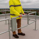 Half-Height Self-Closing Safety Gate – Spring-Loaded, Industrial Use