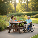 Premium Recycled Plastic Picnic Table with Wheelchair Access - Durable Design for Outdoor and Indoor Spaces