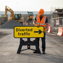 Premium Diverted Traffic Rotating Arrow Sign 1050x450mm with Adjustable Pivot Point for Quick Deployment