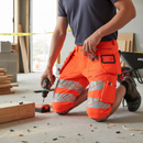 High-Performance Hi-Vis Red Shorts with Holster Pockets