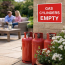 Gas Cylinders Empty Signs – 1mm Rigid Plastic – Indoor/Outdoor Use