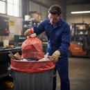 Premium Heavy Duty Polythene Soluble Refuse Sack - Red 18x28x38 Inches, Case of 200 for Waste Disposal