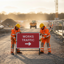 Premium Works Traffic Right Arrow Road Sign - 1050x750mm Engineer Grade Retroreflective Face