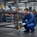 160mm Heavy Duty Braked Swivel Plate Castor with Polyurethane Wheels