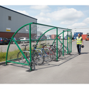 Premium Secure Gated Cycle Shelter for 10 Cycles - Durable Steel Construction with UV Resistant Sheeting