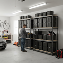 Premium Heavy Duty Shelving with 12x 62L Plastic Storage Boxes - 2000mm High