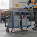 125mm Heavy Duty Swivel Bolt Hole Castor with Red Polyurethane Wheels