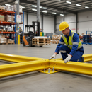 Premium 90° Rigid Internal Barrier Corner - Galvanized Steel Construction with Powder Coating for Enhanced Visibility