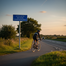 Premium Post Mounted Sign for Cyclists to Rejoin Carriageway - RA2 Reflective Material, Multiple Sizes Available