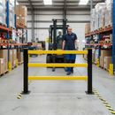 Premium Column Protection Barrier - Individual Hybrid with Steel Posts and Polypropylene Rails for Impact Absorption and Safety