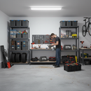 4 Heavy Duty Shelving Units and 1 Workbench - 1600mm High & Wide - Grey