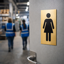 Engraved Ladies Symbol Door Signs – Aluminium & Brass Effect – Professional Signage – Indoor Use
