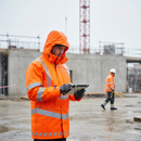 Premium High-Performance Waterproof Storm Coat in Hi-Vis Orange with Enhanced 3-Layer Laminate Fabric and Tailored Styling