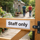 Staff Only Sign – Rigid Plastic & Self-Adhesive Vinyl – Indoor/Outdoor Use