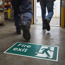 Fire Exit Floor Graphic Signs – 400mm x 200mm – Polycarbonate – Industrial Use