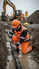 Professional Multi Flame Retardant Hi-Visibility Waterproof Trousers with Anti-Static Properties and Adjustable Leg Openings